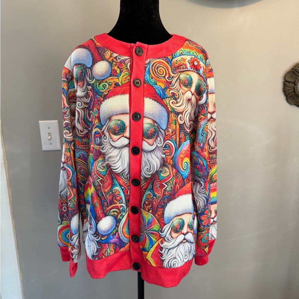Colorful Psychedelic Santa Claus Ugly Sweater